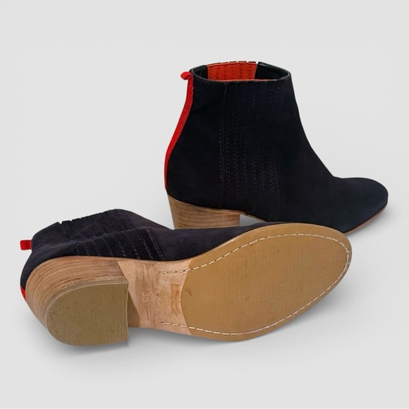 Boden Navy Suede Ankle Boots EU 38 US 7–7.5 Block Heel - Picture 5 of 10